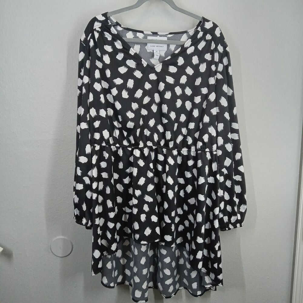 LANE BRYANT Black/White Geometric Blouse Top Tunic Beauti Curve-Plus Size 20